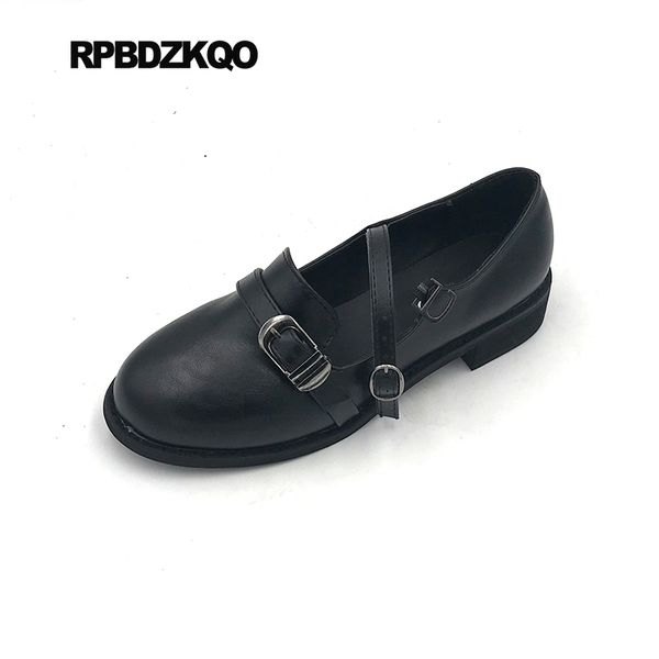 

designer slip on women metal china brown round toe black mary jane japanese school ladies beautiful flats shoes drop shipping