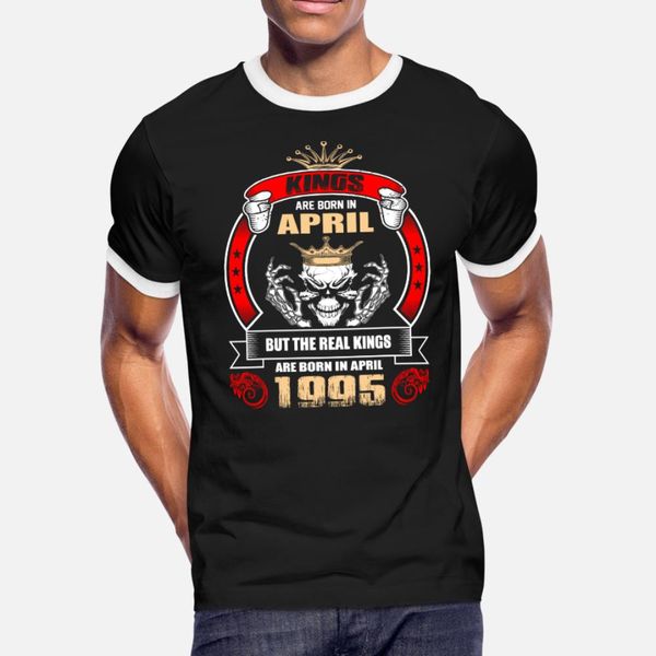 

kings are born in april but only real kings are bo t shirt men customize tee shirt s-xxxl homme fit fashion spring autumn family shirt