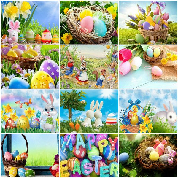 

wall art oil painting by numbers egg diy unframe acrylic paint home decoration coloring by numbers easter handpainted gift