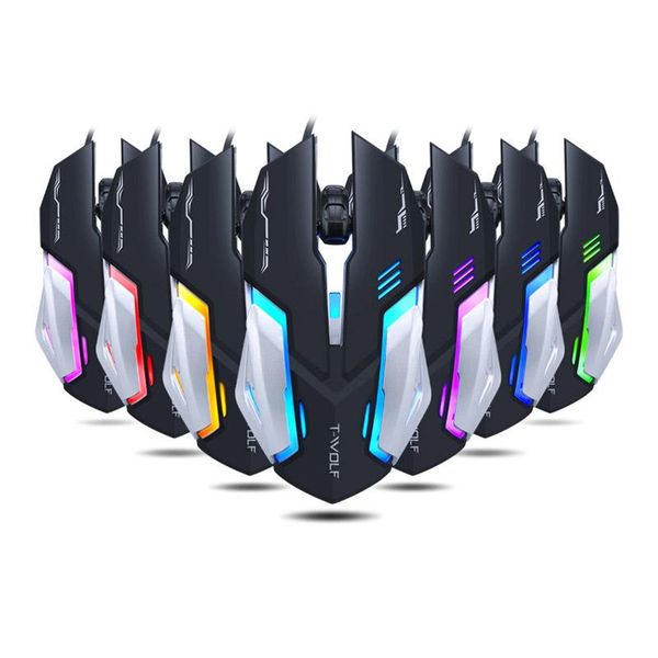 

cgjxsprofessional wired gaming mouse 4 button 800 1200 1600 2400 dpi led optical usb computer mouse gamer mice silent mause for pc game