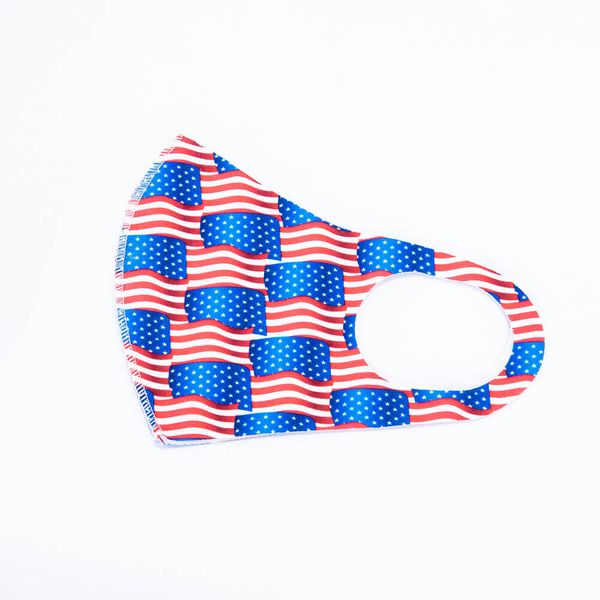 

3-5 dhl ship designer fashion face ice silk dustproof earloop summer cycling masks reusable protective american flag mask
