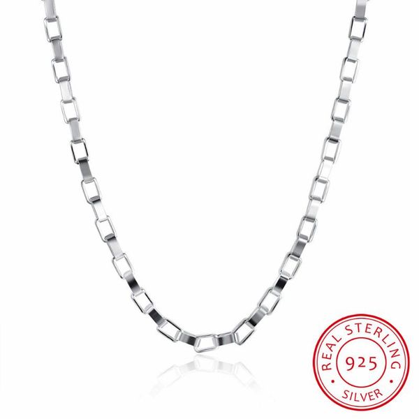 

lekani men's fine jewelry 18 inch 5mm classic box chain 925 sterling silver charm chain necklace colar de prata ing