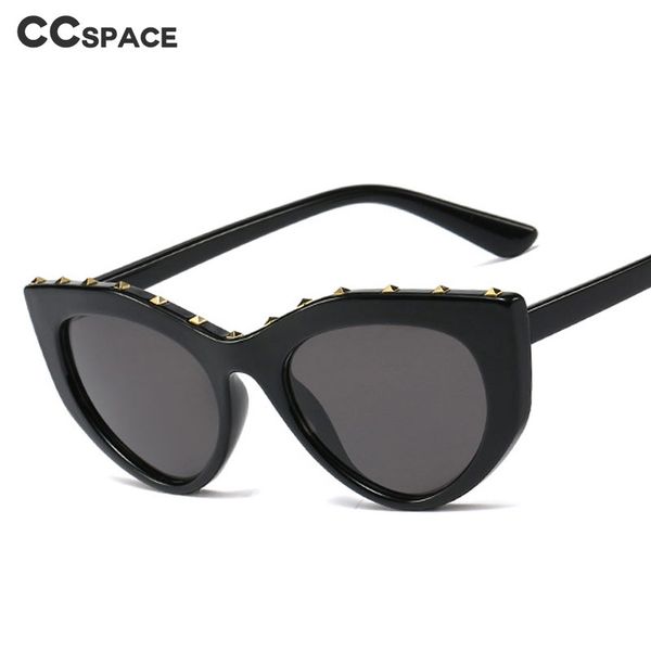

48130 cat eye rivet sunglasses retro men women fashion shades uv400 vintage glasses, White;black
