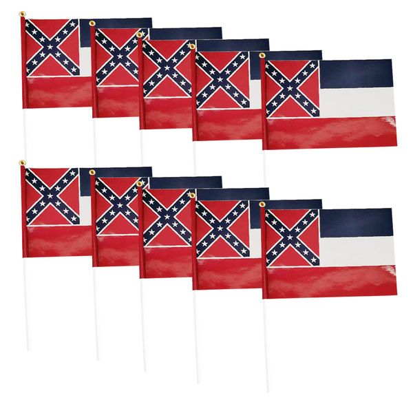 

10pcs/set street garden mississippi state flags festival celebration with pole