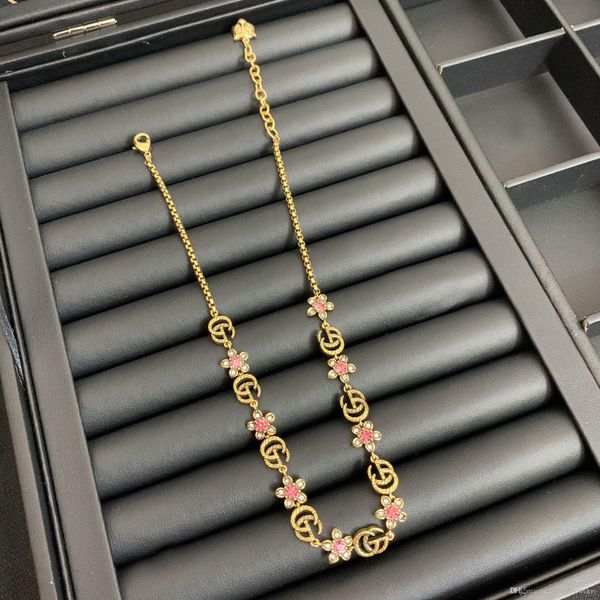 

fashion designer jewelry women necklace gold flower with diamonds designer necklace for men thick chain necklace and earrings bracelets suit, Silver