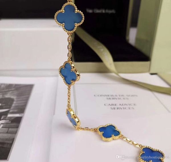 

s925 pure silver bracelet with flowers shape and blue agate rhombus clasp for women and mother jewelry gift vintage style82, Black