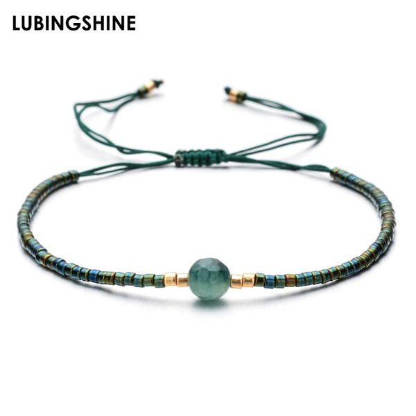 

charm bracelets bohemian round charms handmade braid adjustable rope chain crystal beads bracelet for women girl fashion jewelry, Golden;silver