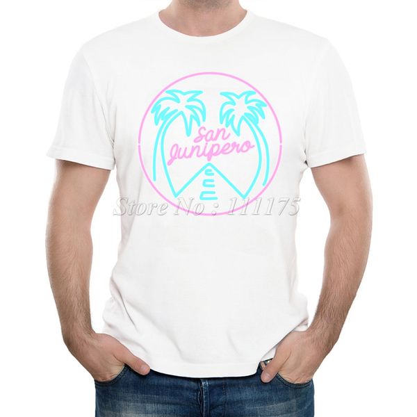 

2019 men's new fashion san junipero printed t-shirt summer cool design soft short sleeve tee