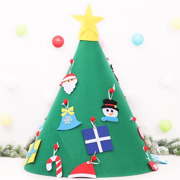 

diy felt christmas tree kit children's handmade puzzle stereo christmas tree wall hanging xmas gifts decorations