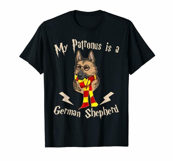 

my patronus is a german shepherd dog funny black t-shirt s-3xl men women fashion tshirt ing
