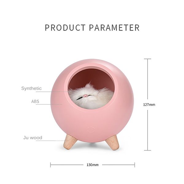 

cat pet house ambience decor table lamp usb charging cute cartoon mini led night light for baby bedroom decor nightlight luminar