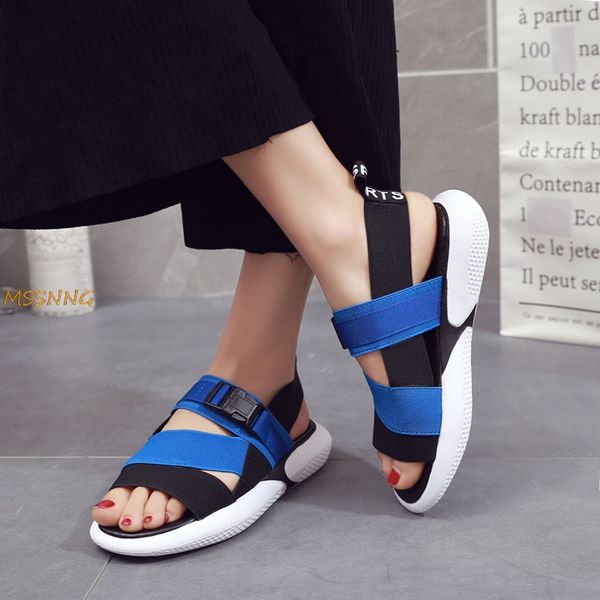 

sandals 2021 ladies light sport comfort open toe flat with beach women's summer platform mixed colors shoes, Black