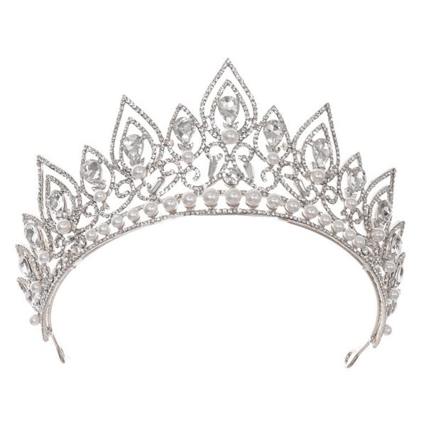 

bridal crown crystal wedding hair accessories bridal tiara noble gold tiara rhinestone bridal crown wedding headdress, White;golden