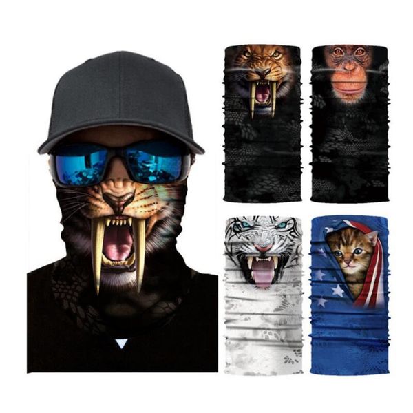 

magic 3d seamless headband tube neck scarf animal cycling face mask motorcycle national flag headscarf scarves halloween bandana neckerchief, Black