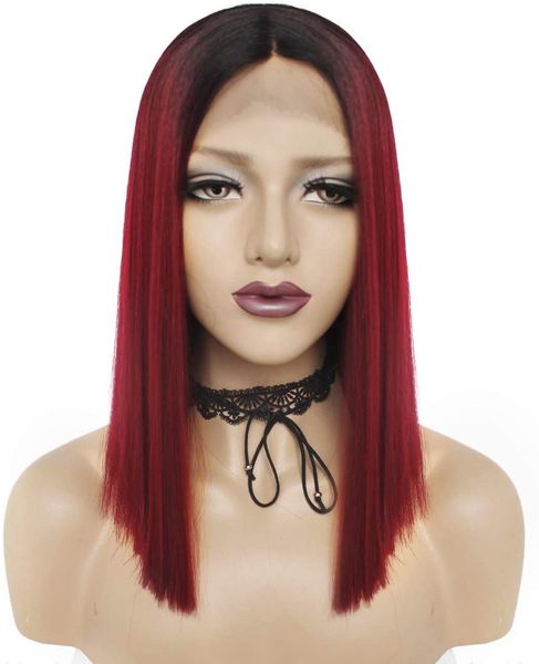 

2020 lace front human hair wigs straight lace front wigs human hair 13×4 short bob wig for women 1b 99j remy 150%, Black