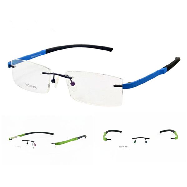 

brand new tr90 rimless eyeglass frames myopia rx able men women lightweight glasses spectacles, Black