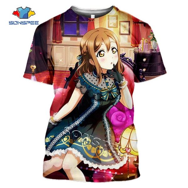 

summer anime girl love live printed 3d print shirts oversized oversized plus size men clothing