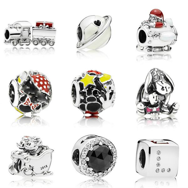 

100% 925 sterling silver bead 797519en27 797748en23 797511enmx 75015055889 29357 791567en80 797481en09 797487nck 797811czr gifts, Black