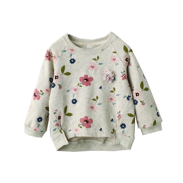 

2 3 4 5 6 7 8 year girl sweatshirt o-neck long sleeve kids sweatshirts for girls flower print cotton toddler children, Black