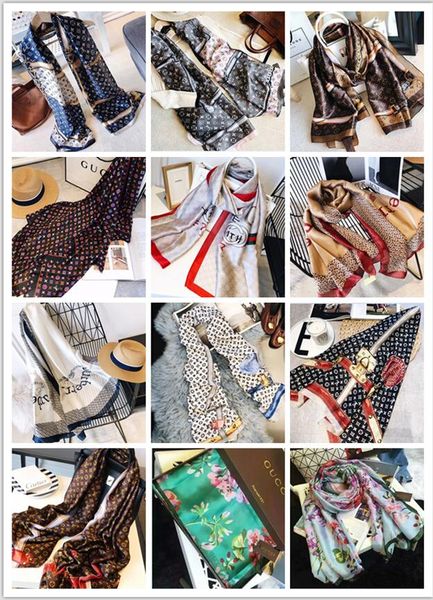 

new scarf silk scarf women designer soft scarf painting flower silk shawls pashmina ladies wraps scarves foulard 257, Blue;gray