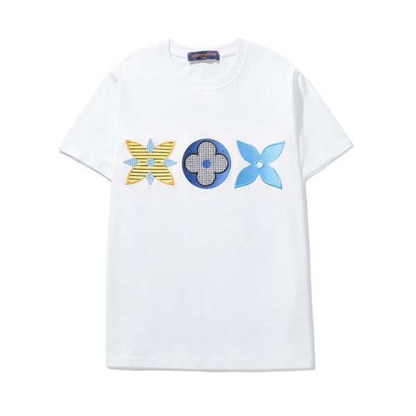 

2020 embroidery trendy sleeve mens t shirt men women cotton short sleeve mens stylist print tees black white, White;black