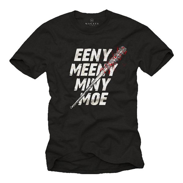 

2019 negan t-shirt - eeny meeny miny moe - люсиль мертвый летняя мода tee shirt