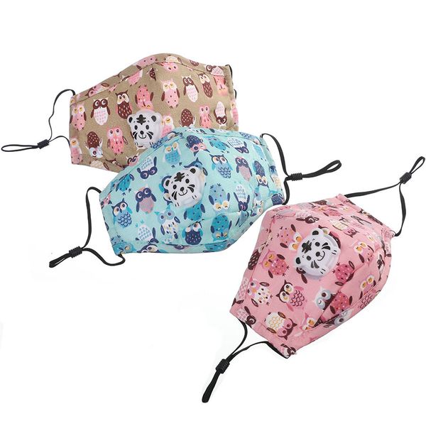 

new designer face mask children's animal cartoon little tiger breathing valve cotton dust mask kindergarten can put filter washable mas