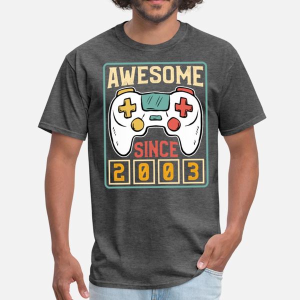 

awesome since 2003 birthday gift video game lover t shirt men knitted tee shirt s-3xl leisure graphic new fashion spring natural shirt