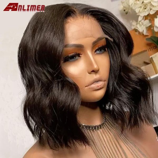 

lace wigs body wave short bob human hair 13x5 frontal wig malaysian 5x5'' pu front for women, Black;brown