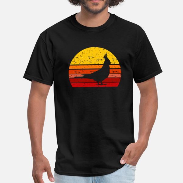 

retro silhouette cockatiel t shirt men create tee shirt s-xxxl trend crazy new fashion spring original shirt
