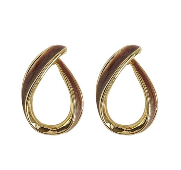 

classic simple geometric stud earrings female retro delicate stud earrings 2020 vintage temperament knot for01, Golden;silver