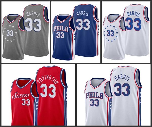 

philadelphia 76ers tobias harris men city basketball jersey, Black