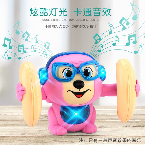 

novel electric roll little monkey somersault crawling sound and light boy girl baby baby puzzle child flip toy