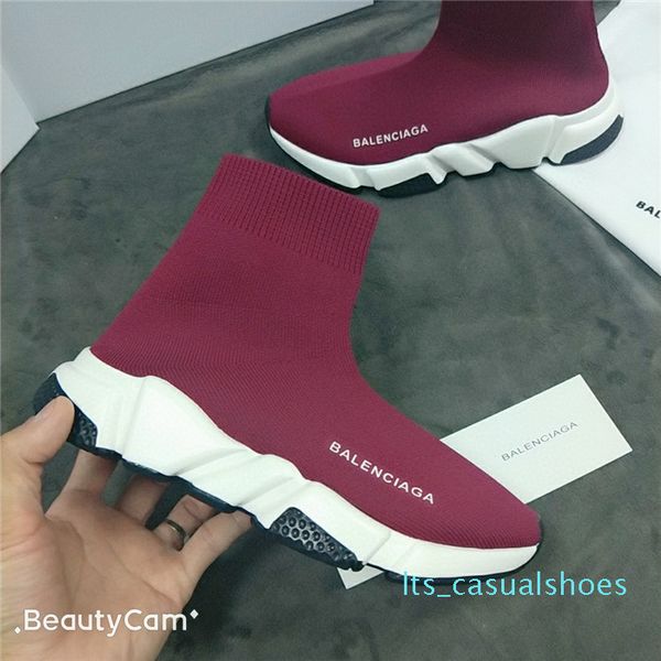 

новый стилист скорость носков повседневная обувь черных белых моды тренеры runner тройной black boots красной плоские тяжелых подошва кроссо