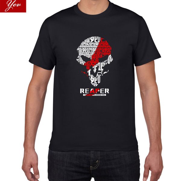 

новоприбывшие 100% хлопка тенниски людей жнец мертвый прогулки amond вас т-рубашки для мужчин плюс размер вскользь тенниска o шеи hip hop хл