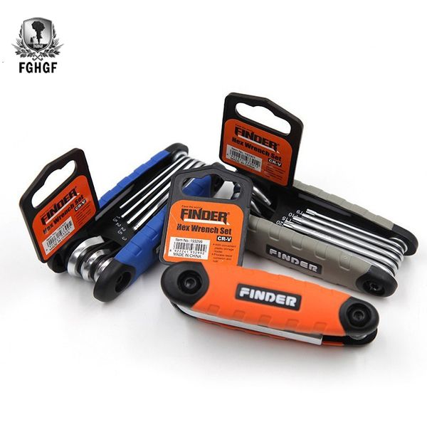 

fghgf 8in1 hex key flat ball plum fold blossom hexagonal wrench chrome vanadium steel spanner set portable folding screwdriver