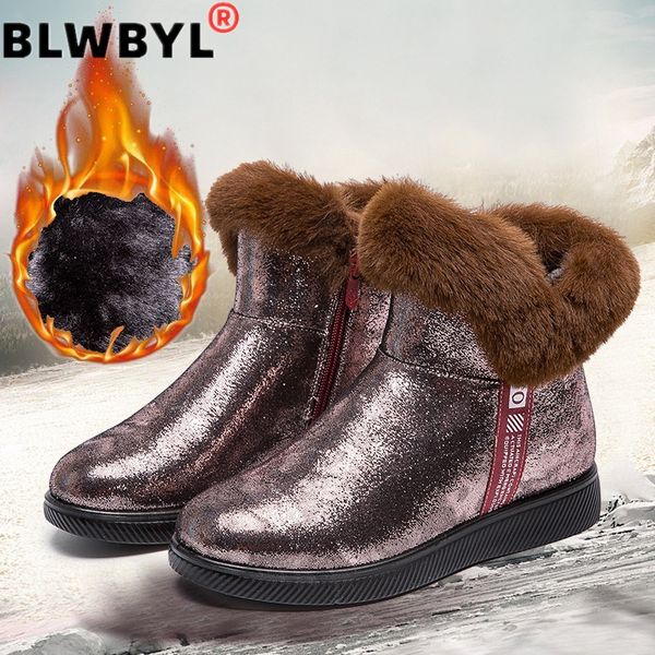 

2020 warm winter boots with fur women ankle snow boots female plush insole botas mujer size 35-43 shoes woman, Black