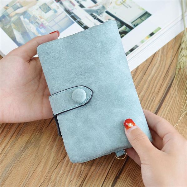 

wallet womens handbag female matte wallet short cute tri fold multi card female purse 2019 new cartera mujer, Red;black