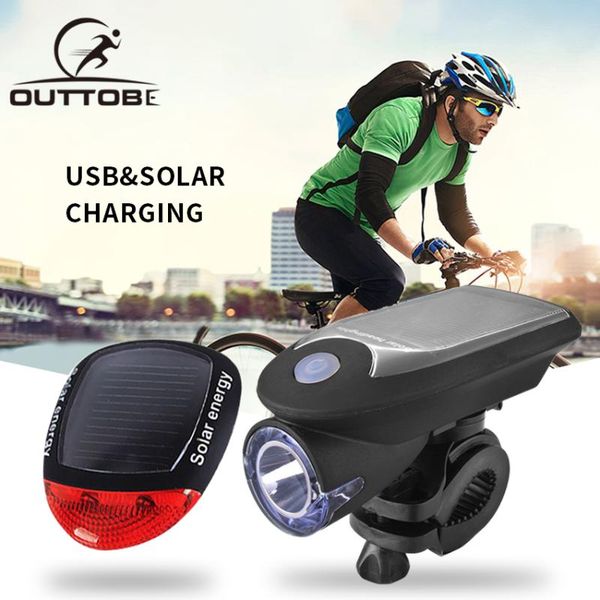 

bike lights outtobe solar light usb rechargeable bicycle headlight front powered tail