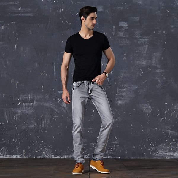 

odinokov pencil pants leisure biker jeans jeans mens solid full length men's skinny, Blue