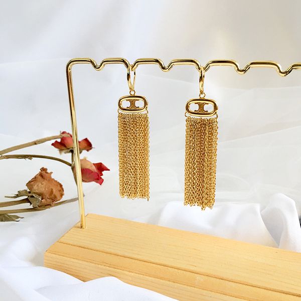 

fashion accessories womens gold earrings jewelry stainless steel earrings tassel earrings birthday gift jewelry, Golden;silver