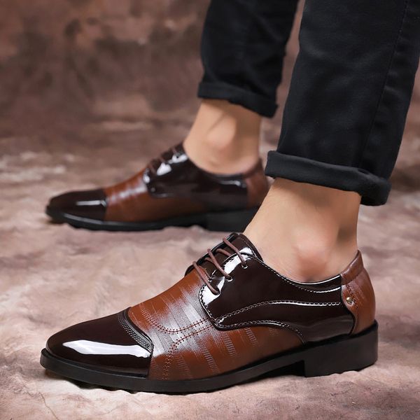 

new men's dress fiber leather walking shoes male wedding dress shoes comfortable breathable men's banquet big size 38-48