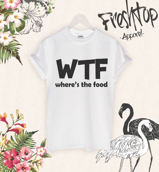 

новое высокое качество tee shirt wtf где пища футболка летняя футболка