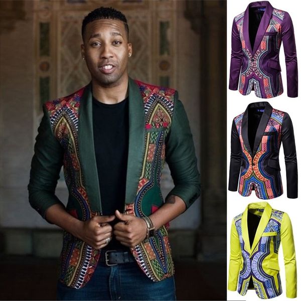 

men's print one button suit dress ethnic ational style printing suit digital pattern style party groomsmen dress costumes, White;black