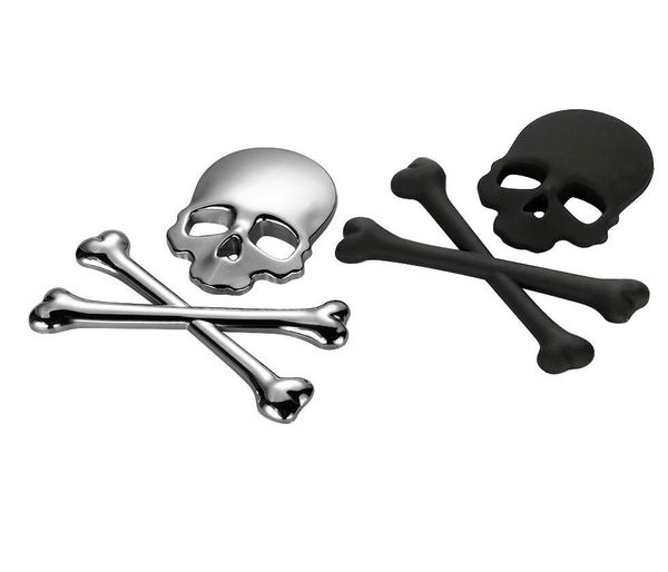 3D Skull Metal Skeleton Crossbones Motorcle Car Sticker Truck Label Skull Emblem Badge Car Styling Stickers Accessori