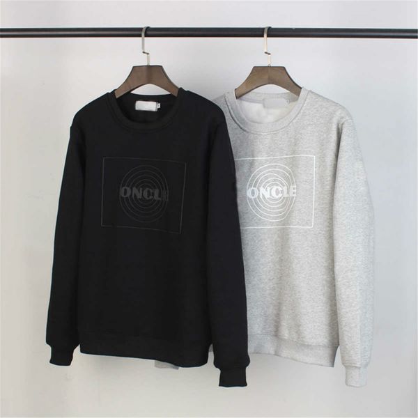

2020 новых людей hoodie европейских и американских мужская пуловер свитер сплошного цвета хлопка печати all-матч повседневный свитер размер, Black