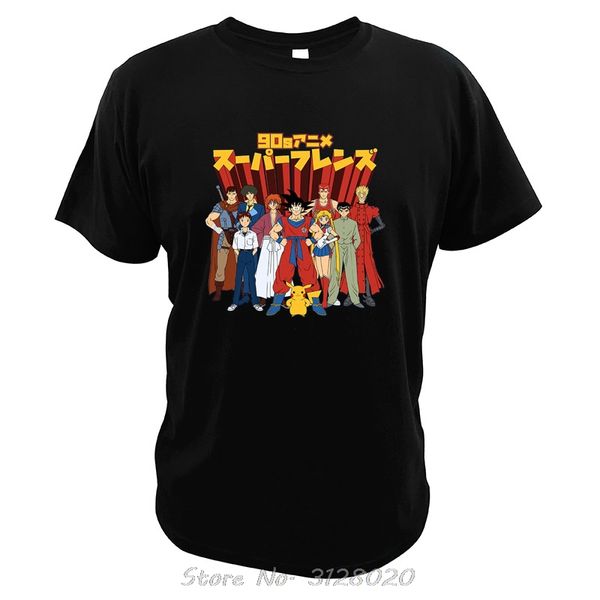 

japanese 90s anime t shirt goku pika bebop tv show tshirt summer cotton t-shirt tees casual for men