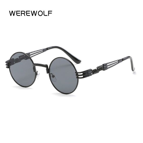 

sunglasses retro round steampunk uv400 protection lunette metal spring sun glasses for men cool circle mirror gozluk, White;black