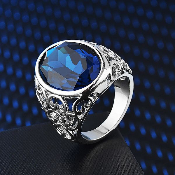 

cross border fashion accessories jewelry creative new retro hand jewelry crystal gem ring wholesale rings for women, Golden;silver