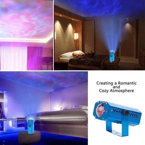 Freeshipping 9W RGB LED Onda d'acqua Effetto ondulazione Lampada per proiettore laser a luce di scena Discoteca di Natale DJ Spettacolo Luce di compleanno per feste di eventi